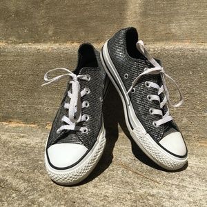 Converse Allstar Sz 5.5 Black Shimmer Shoes